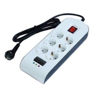 محافظ ولتاژ برق 6 خانه پارت الکتریک مدل PE8804 برای صوتی و تصویری طول کابل 5 متر