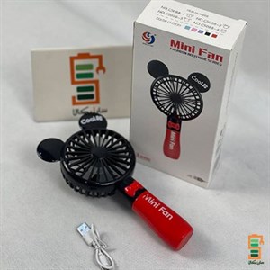 مینی فن و پنکه دستی شارژی مدل CS088-1 طرح عروسکی و چراغ چند رنگ RGB