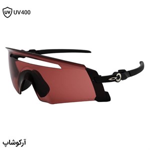عینک ورزشی اوکلی با فریم و دسته مشکی رنگ و لنز قهوه‌ای تیره و Prizm مدل OA9920