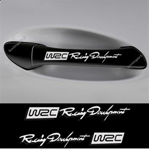 برچسب دستگیره خودرو نوشته W2C Racing Development - سفید- 4 عددی