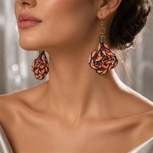 گوشواره نخی بافت رنگی کد 05