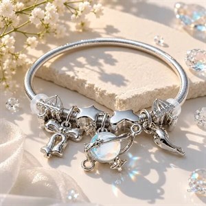 بنگل پاندورا با دستبند چارم آبکاری زحل کد 1206