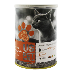 کنسرو غذای گربه یو اس پت با طعم گوشت مرغ و کدوحلوایی و کت نیپ UsPet Canned Food With Chicken & Pumpkin & Valeriana وزن 800 گرم
