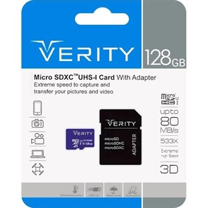 کارت حافظه MicroSDXC وریتی (Verity) مدل 533X ظرفیت ۱۲۸ گیگابایت کلاس ۱۰