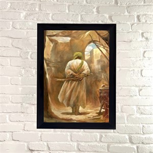 تابلو تمثال امام علی (ع) (نقاشی میزان اثر حسن روح الامین) -کیفیت درجه یک