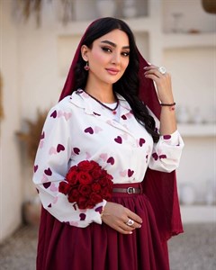 ست شومیز دامن زنانه طرح قلب