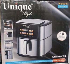 سرخ‌کن بدون روغن یونیک (Unique) مدل US-1244 | ظرفیت ۱۳.۵ لیتری و توان ۲۴۰۰ وات