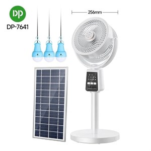 پنکه ایستاده شارژی کنترل دار با صفحه خورشیدی برای شارژ دی پی مدل DP-7641