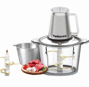 خردکن تلیونیکس (Telionix) مدل TFC-1895 | موتور ۵۰۰ وات مسی با دو کاسه پیرکس و استیل