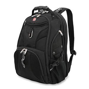 SwissGear Travel 1900 Scansmart TSA Laptop Backpack Black Noir Satin 