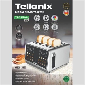 توستر نان دیجیتال تلیونیکس (Telionix) مدل TBT1504 چهار اسلایس بدنه استیل