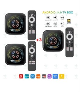 اندروید باکس 6 HK1 RBOX H8X WIFI با CPU Allwinner H728 و حافظه داخلی 32 و رم 4  پک 3تایی