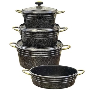 سرویس قابلمه و تابه گرانیتی 7 پارچه مدل Geranita