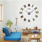 Frameless 3D DIY Silent Wall Clock Mirror Surface Decorative Clock Large Wall Stickers Clock Living Room Bedroom Office Home Decorations (Coffee)