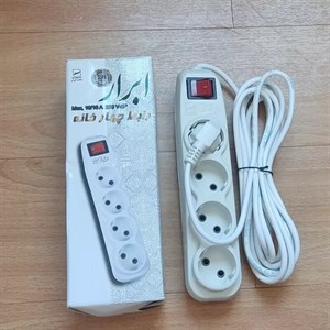 سه راهی برق چهار خانه ابرار با کابل 4.8 متری استاندارد ، سه راهی سیمدار ، 3راهی برق سه راهی سیم دار رابط چهار خانه