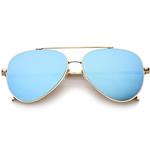 zeroUV - Mirrored Oversized Aviator Sunglasses for Women with Flat Mirror Lens 58mm