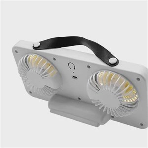 پنکه شارژی دو فن چراغدار مدل DUAL HEAD FAN S32 اورجینال