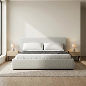 تختخواب چوب دو نفره شاهان دکور مدل دایان سایز 147 200 سانتیمتر