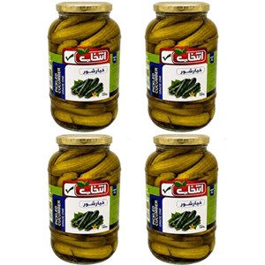 خیارشور درشت نمکی سرکه‌ای انتخاب - 1500 گرم بسته 4 عددی