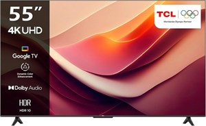 تلویزیون هوشمند 55 اینچ 4K UHD گوگل تی‌سی‌ال، HDR 10، Dolby Audio، تقویت رنگ پویا، طراحی فلزی بدون حاشیه (مدل 2024) 55P69B مشکی