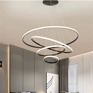 لوستر مدرن چهار حلقه کد 9753 دارای چهار حالت نوری، ریموت کنترل و اپ موبایل(پس کرایه)