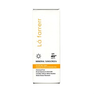 کرم ضد آفتاب مینرال بی رنگ مناسب انواع پوست SPF 40 لافارر La farrer