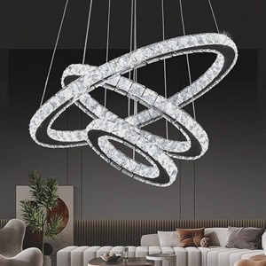 لوستر مدرن کریستالی کهکشانی دایره اویز 60 و 40 و 20 سانت
