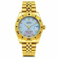 ساعت مچی کوارتز زنانه رولکس دیت جاست ROLEX طلایی آبی