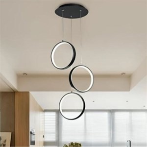 لوستر آویز مدرن شاهان مدل THREE RINGS رنگ مشکی 