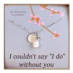 EFYTAL Bridesmaid Necklace, Personalized Sterling Silver Initial with Freshwater Cultured Pearl