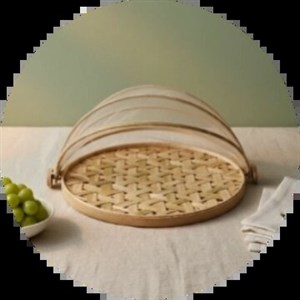 ظرف پذیرایی بامبو روکش دار قطر 30 سانت کد 153