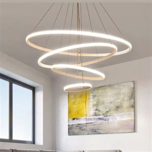لوستر مدرن چهار حلقه کد 5432 دارای چهار حالت نوری،ریموت کنترل و اپ موبایل(پس کرایه)