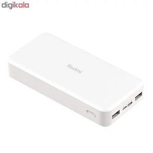 پاوربانک شیائومی اصل مدل Redmi ظرفیت 20000 میلی آمپرساعت به همراه کابل تبدیل microUSB
