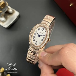 ساعت بنگلی کارتیه رزگلد نگیندار Cartier Baignoire