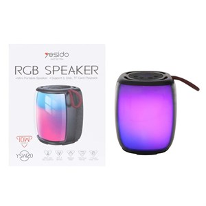 اسپیکر بی سیم شارژی 10 وات Yesido مدل YSW20 ، دارای درگاه رم و فلش، نورپردازی RGB - رنگ مشکی (گارانتی 18 ماه تعویض نیکان همراه)