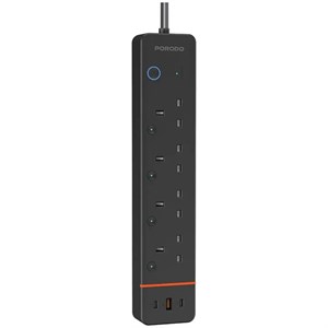 چندراهی برق هوشمند پورو‌دو ChargeLink با 4 پریز AC و 3 پورت USB مدل PDPSUA1BK