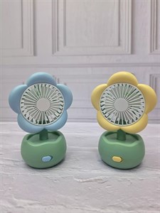 پنکه طرح گل شارژی کوچک  - زرد