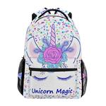 ZOEO Unicorn Backpack for Girls Backpacks Cream Pink Unicorn Magic 3th 4th 5th Grade School Bags Bookbags for Teen Kids Travel Laptop Daypack Bag Purse