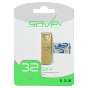 فلش 32GB USB2 Save it Sky طلایی
