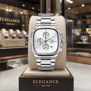 ساعت مچی کرنوگراف مردانه الگانس ELEGANCE موتور ژاپن رنگ نقره ای