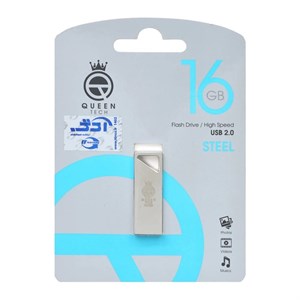 فلش 16GB USB2.0 Queen STEEL نقره ای گارانتی مادام العمر 