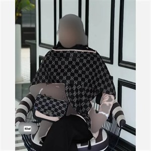 ست کیف و روسری گوچی مدل مخمل و چرم صنعتی با روسری نخی منگولهدار
