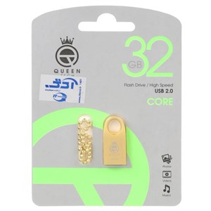 فلش 32GB USB2.0 Queen Core طلایی گارانتی مادام العمر 
