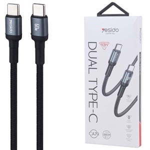 کابل تبدیل فست شارژ Yesido CA79 Type-C to Type-C 60W 2m کد 8800