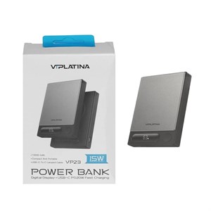 پاوربانک فست شارژ وایرلس VIPLATINA 10000mAh مدل VP23 15W - مشکی (گارانتی 18 ماه تعویض نیکان همراه)