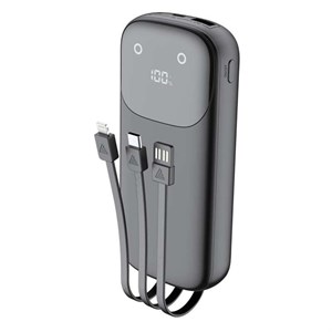 پاوربانک 22.5 وات بودی مدل PB083B1 ظرفیت 10000 میلی‌آمپرساعت به همراه سه کابل USB-A، USB-C و لایتنینگ