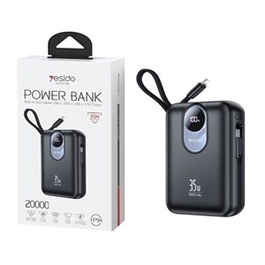 پاوربانک فست شارژ Yesido 20000mAh مدل YP94 35W – مشکی (گارانتی 18 ماه تعویض نیکان همراه)