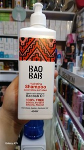 شامپو آبرسان، تثبیت‌کننده رنگ و درخشان‌کننده مو حاوی روغن باوباب حجم 400 میل باوباب BAOBAB