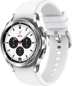 ساعت هوشمند سامسونگ Galaxy Watch 4 Classic 42mm با قابلیت ردیابی نوار قلب (ECG) برای سلامتی، تناسب اندام، دویدن، چرخه خواب، تشخیص سقوط GPS، بلوتوث، نسخه ایالات متحده، نقره ای