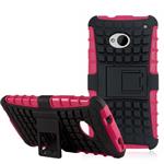 JKase DIABLO Series Tough Rugged Dual Layer Protection Case Cover with Build in Stand for HTC One M7 - Retail Packaging (Hot Pink)